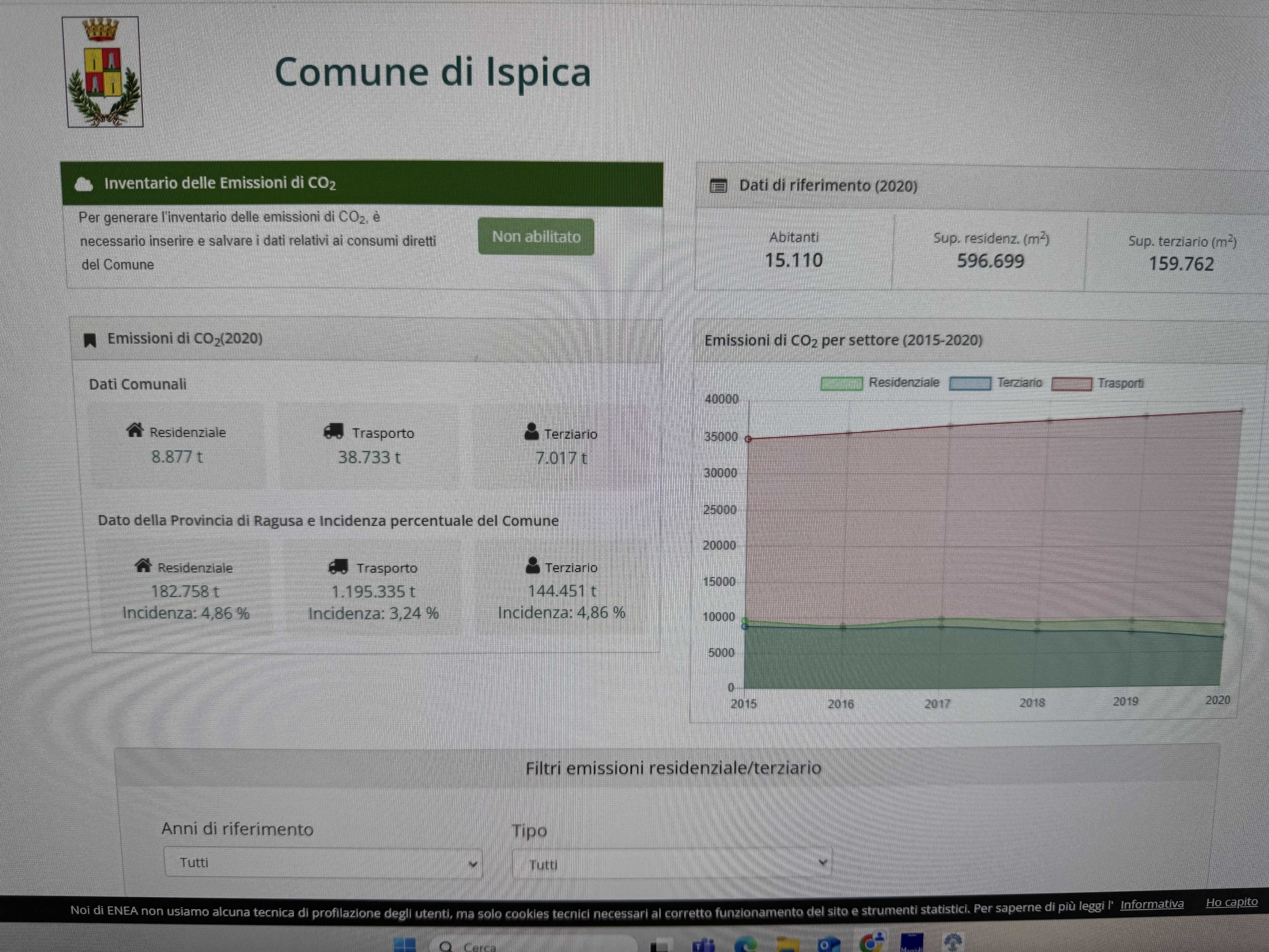 Si avvisa la cittadinanza dell'avvenuta alimentazione della banca dati piattaforma PAESC - SICILIA, reperibile al seguente link:  https://www.paesc-sicilia.enea.it/comune_p.php?cod_istat=088005